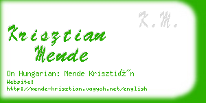 krisztian mende business card